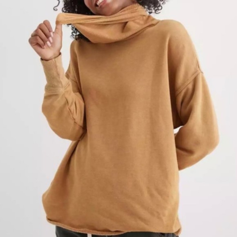 Aerie Fleece Turtleneck Pod Sweatshirt Size Small